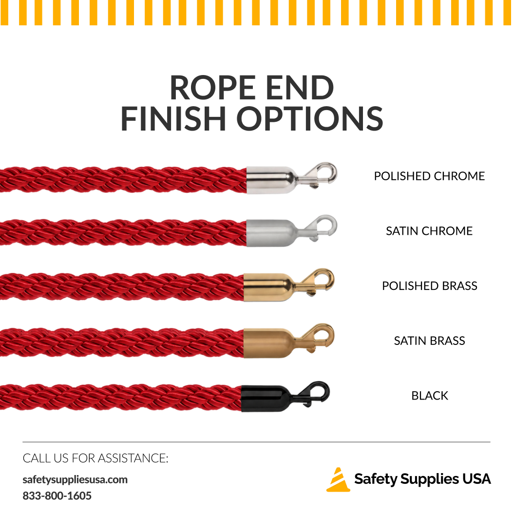 1 Inch Braided Stanchion Rope | 6 Ft or 8 Ft