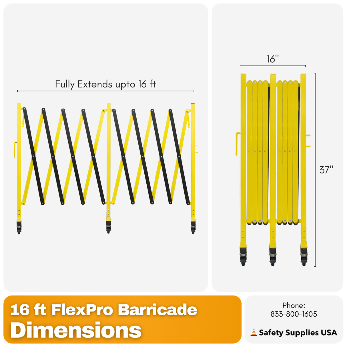 FlexPro Expanding Barricade 16 Ft