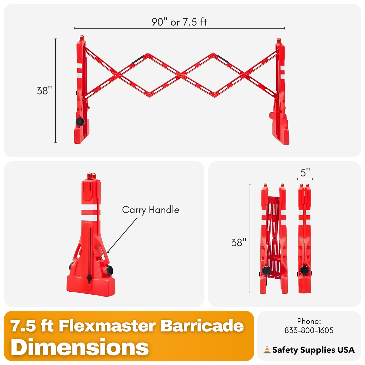 FlexMaster Expanding Barricade 7.5 Ft