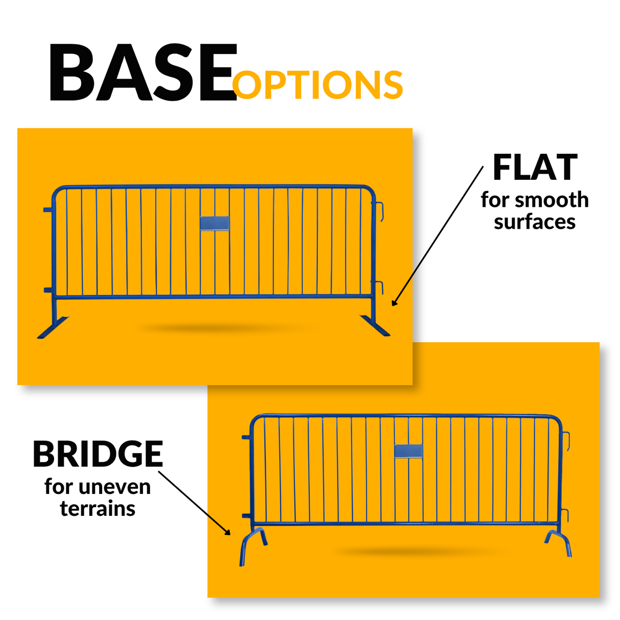 8.5 Foot Heavy Duty Steel Crowd Control Barricade - Blue