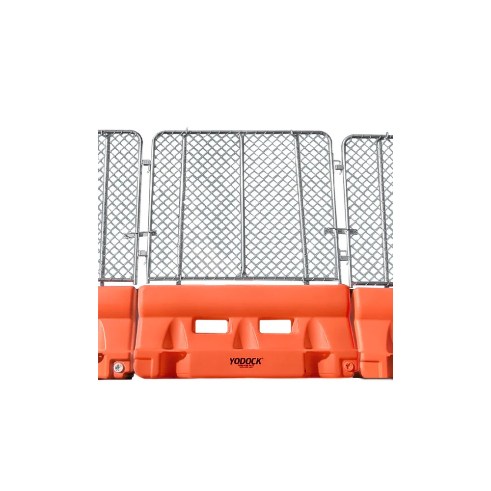 6 Ft Water-Filled Barrier with Optional Fence Panel – Durable Plastic Traffic & Pedestrian Channelizer