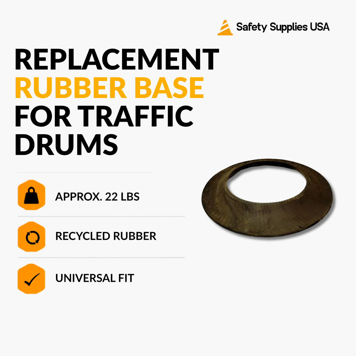 22.5" Replacement Rubber Base for Traffic Drums
