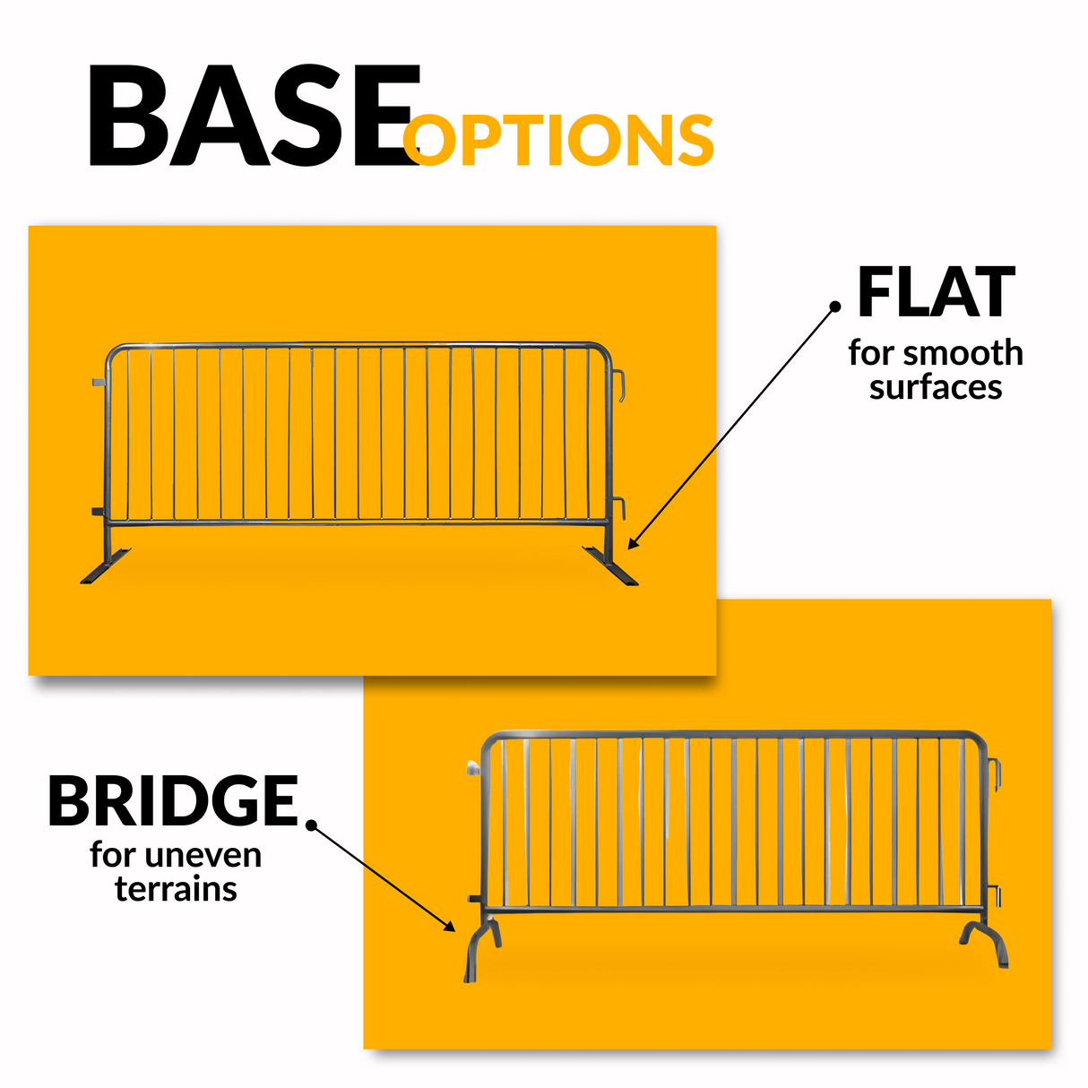8.5 Foot Heavy Duty Steel Crowd Control Barricade - Galvanized