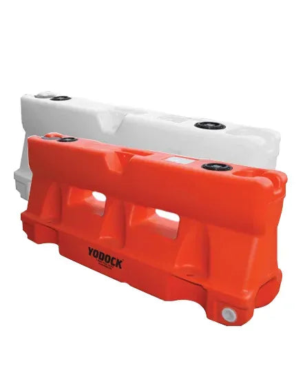 6 Ft Water-Filled Barrier with Optional Fence Panel – Durable Plastic Traffic & Pedestrian Channelizer