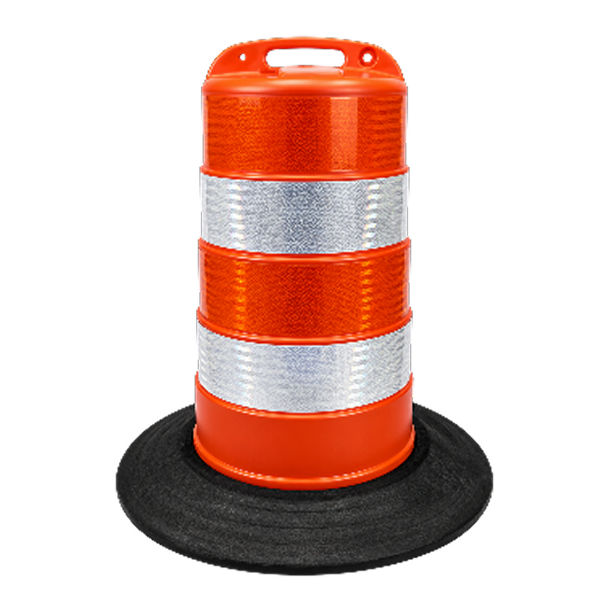 Commander Traffic Drum with Reflective Sheeting and Tire Ring Base