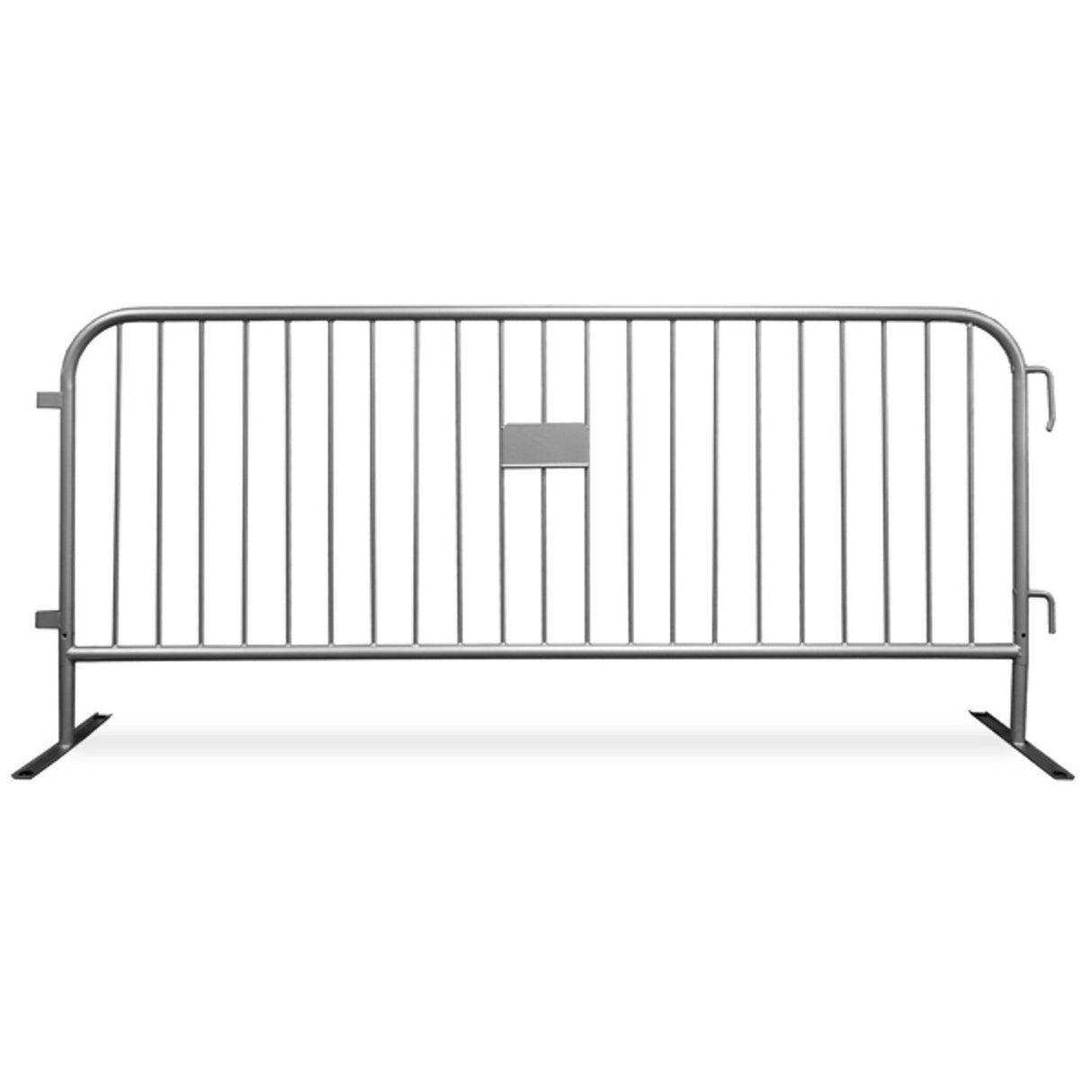 8.5 Foot Heavy Duty Steel Crowd Control Barricade - Silver