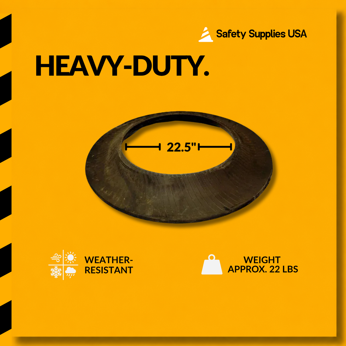 22.5" Replacement Rubber Base for Traffic Drums