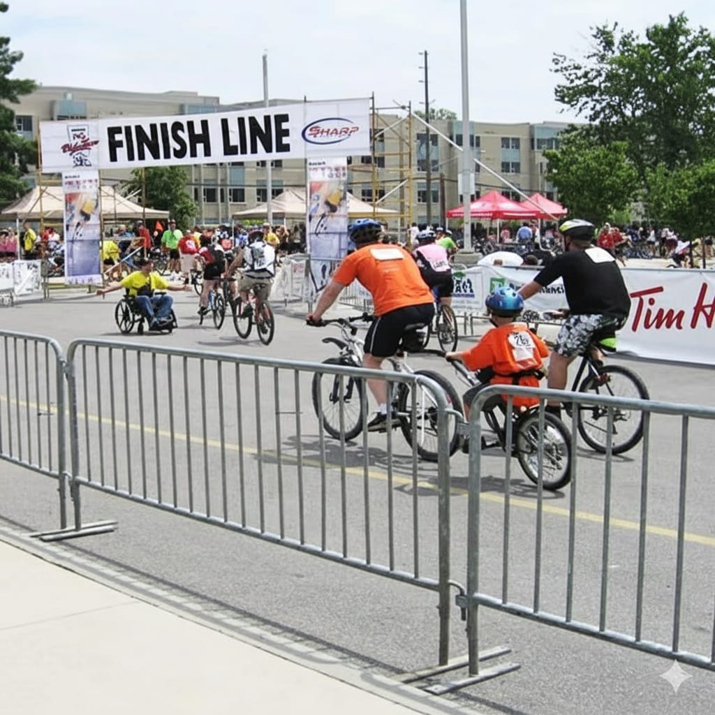 8.5 Foot Heavy Duty Steel Crowd Control Barricade - Galvanized