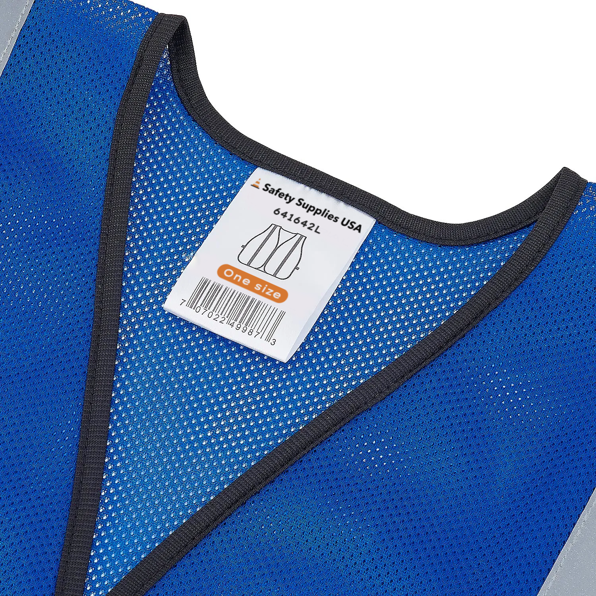 Hi-Vis Safety Vest, 1" Reflective Strips, Mesh