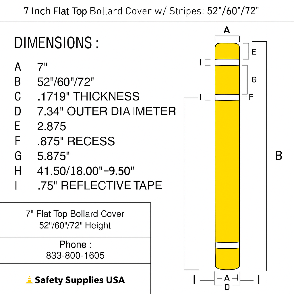 7 inch Bollard Cover - Flat Top