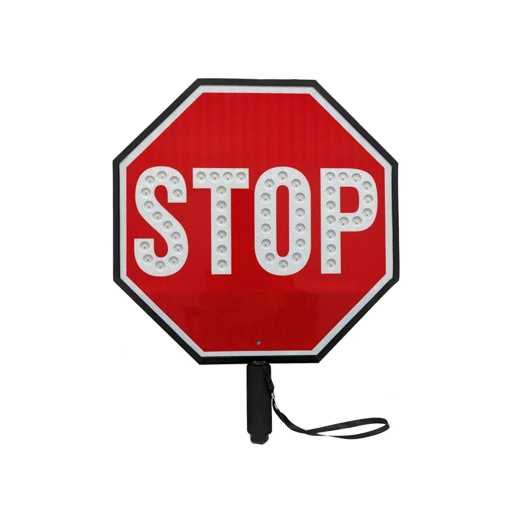 18" LED Flashing Stop/Slow Paddle with On/Off Tilt Sensors