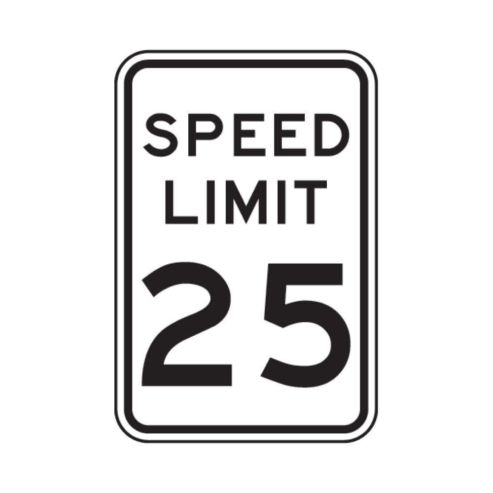 Speed Limit 25 MPH Sign
