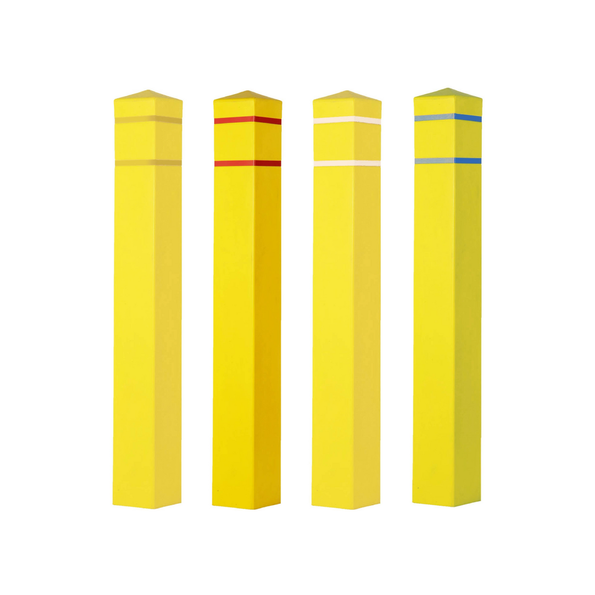 6.5 Inch Square Bollard Cover with Reflective Stripes