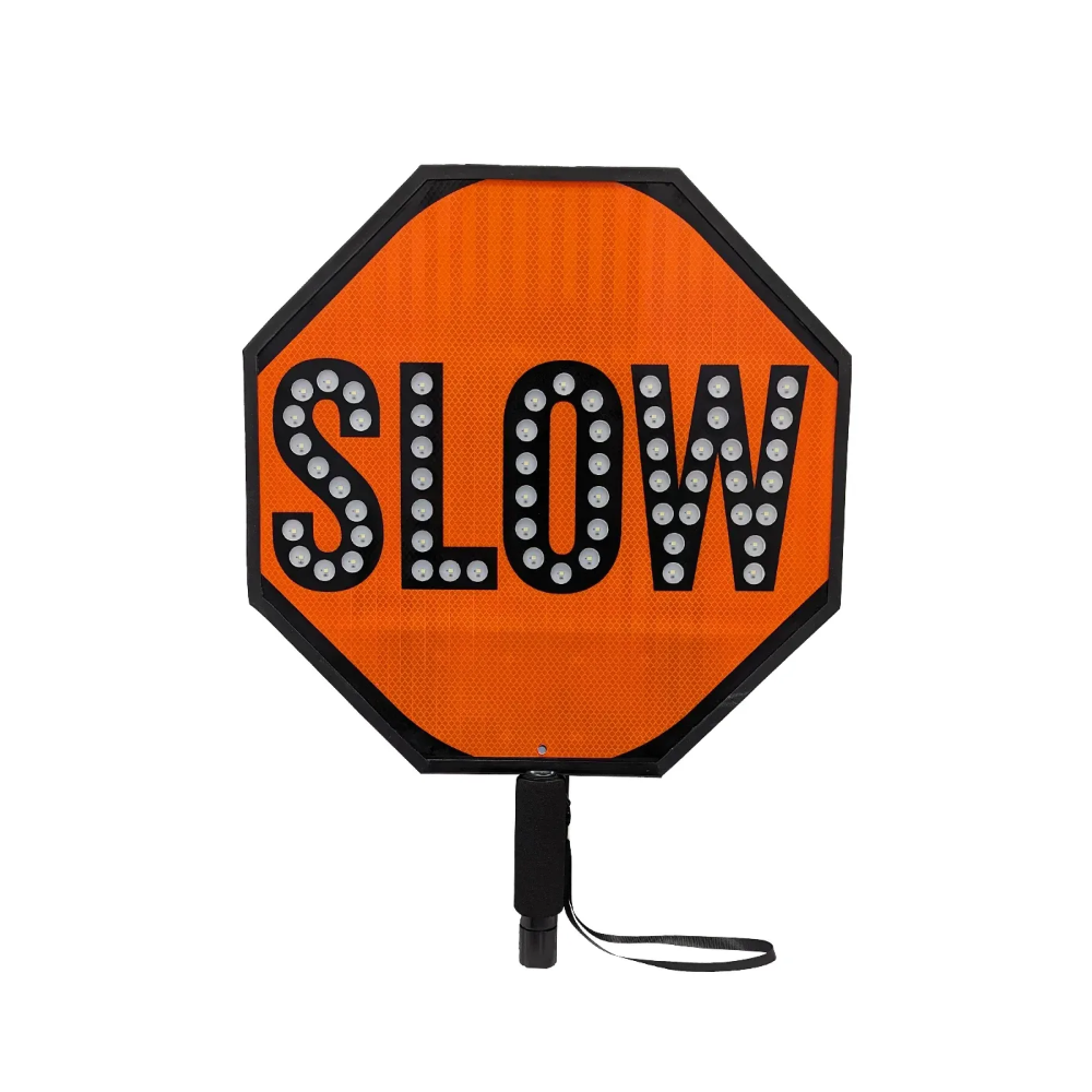 18" LED Flashing Stop/Slow Paddle with On/Off Tilt Sensors