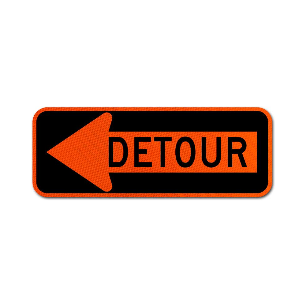 Detour Left Arrow Sign