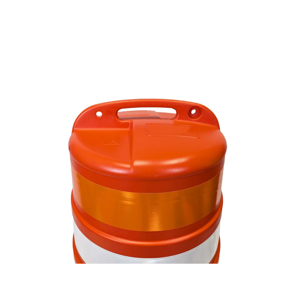 Commander Traffic Drum with Reflective Sheeting and Tire Ring Base