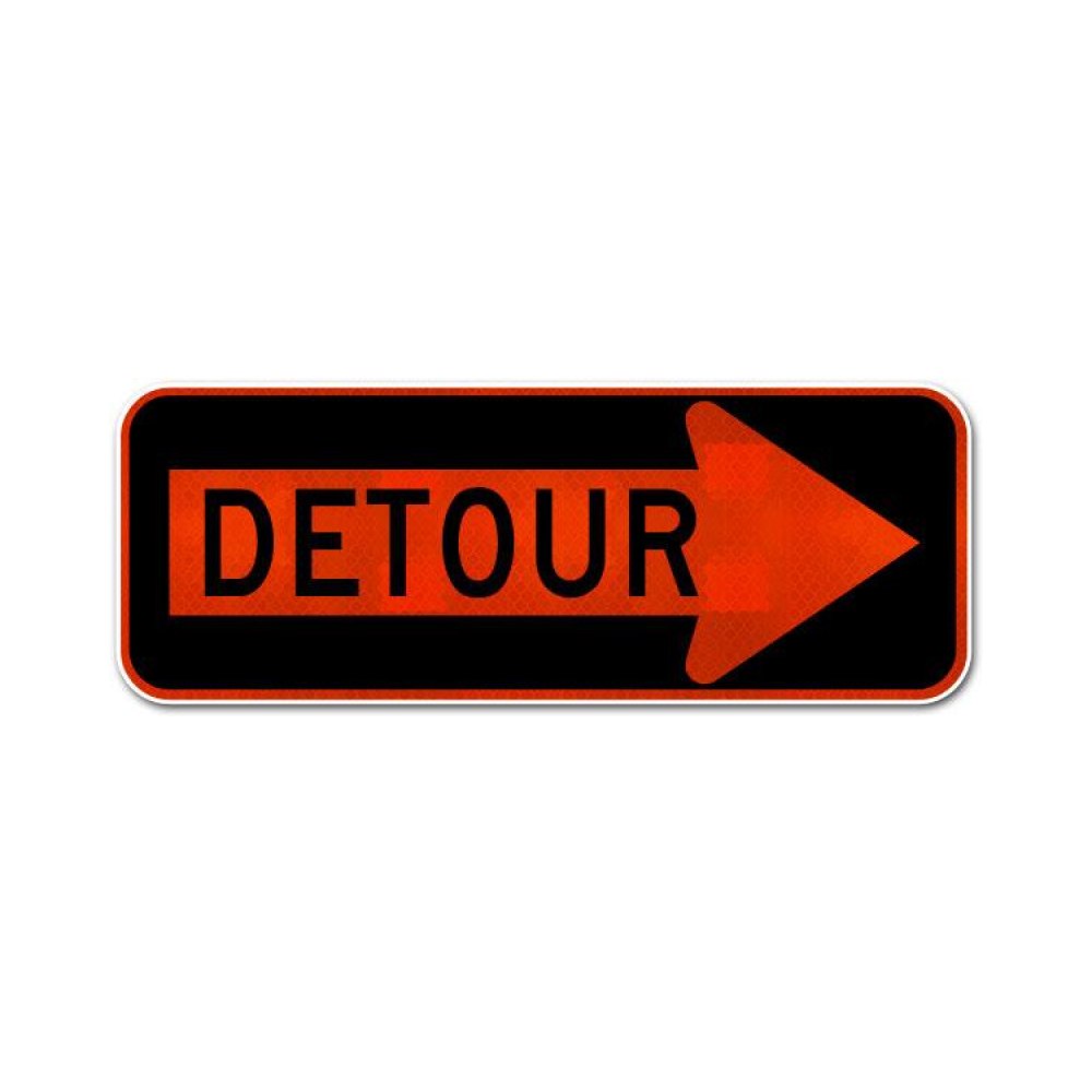 Detour Right Arrow Sign