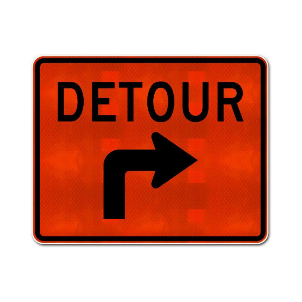 Detour Right Turn Sign