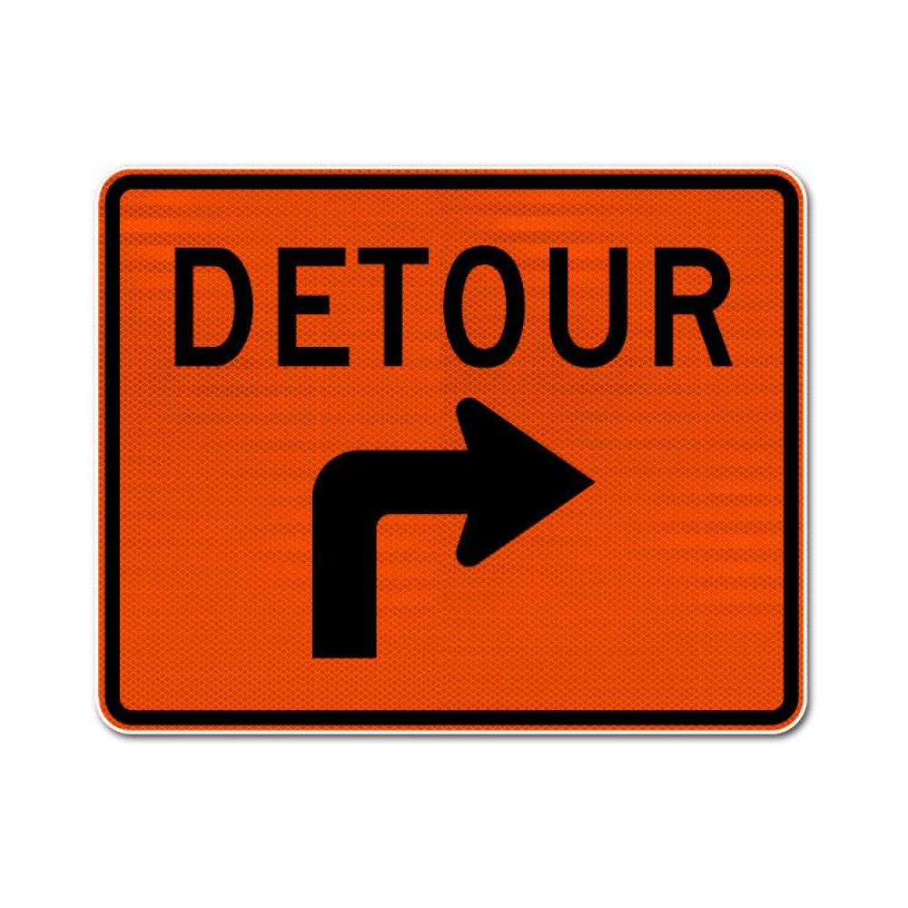 Detour Right Turn Sign