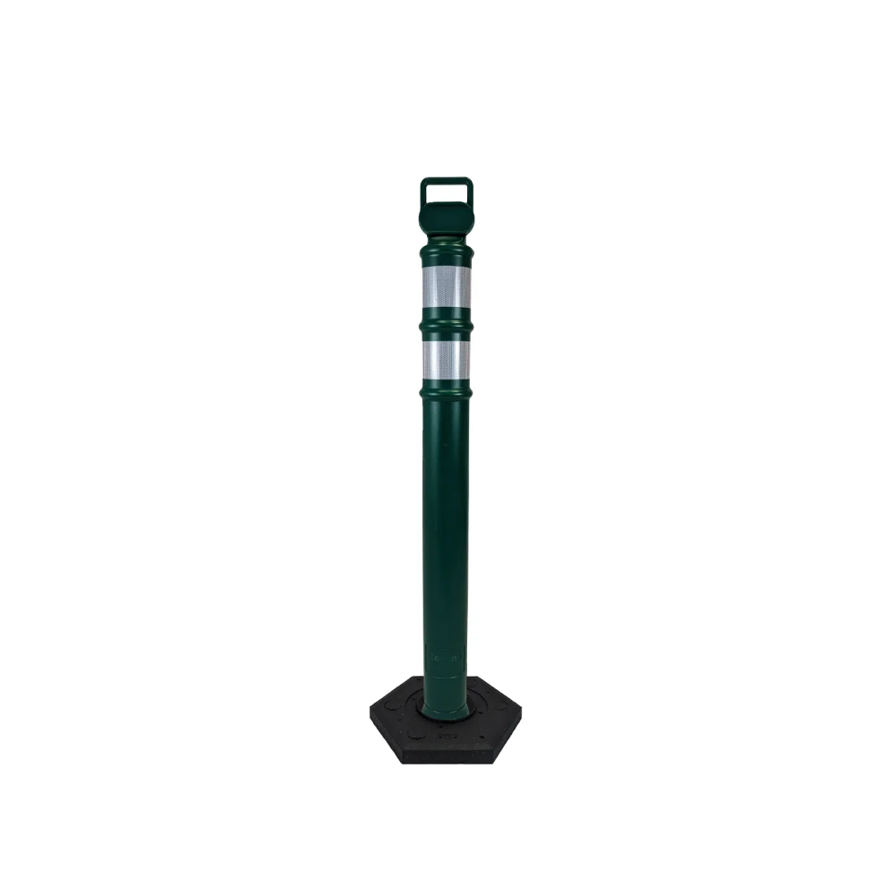 45" EZ Grab Delineator Tube with Recycled Rubber Base - Two 3" HI Reflective Collars