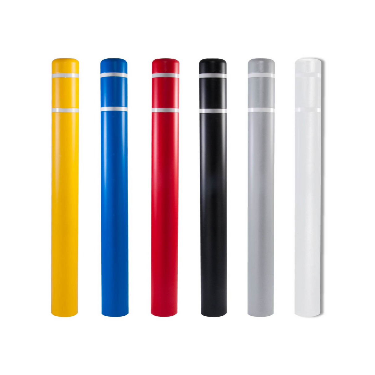 8 7/8-Inch x 72-Inch Top Bollard Cover with Reflective Stripes