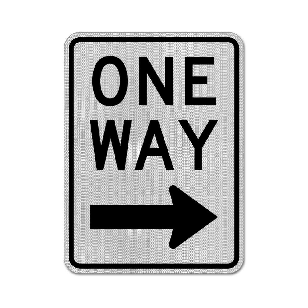 One Way Right Sign