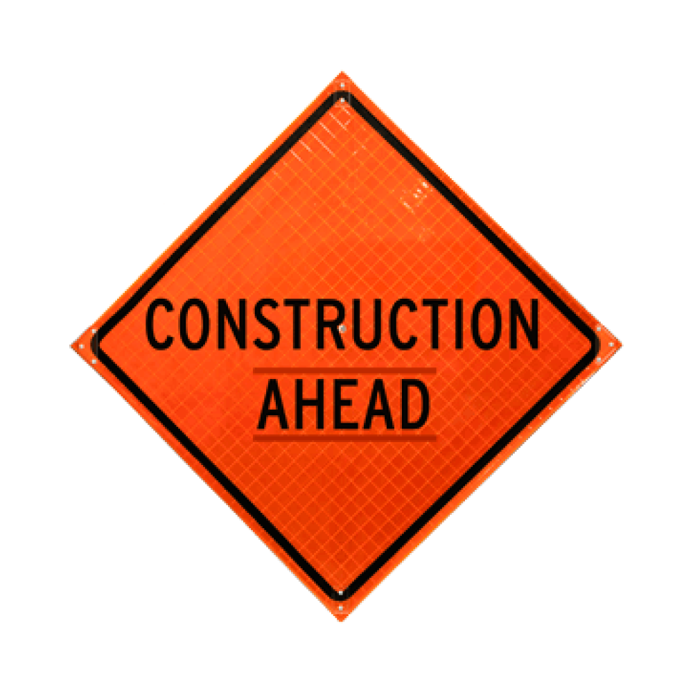 Construction Ahead Roll-Up Sign