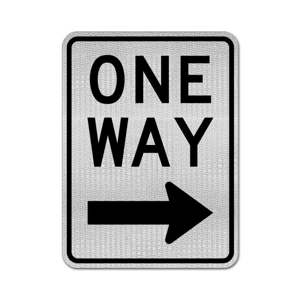 One Way Right Sign