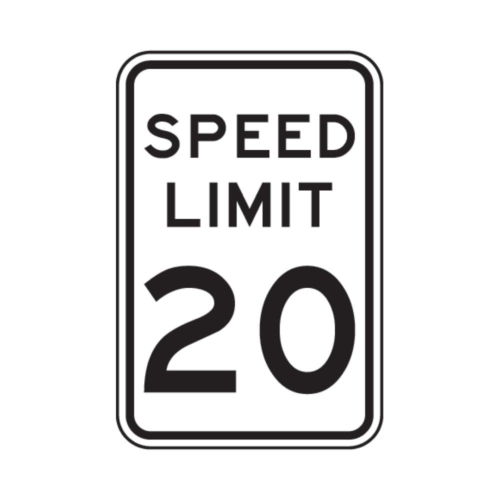 Speed Limit 20 MPH Sign