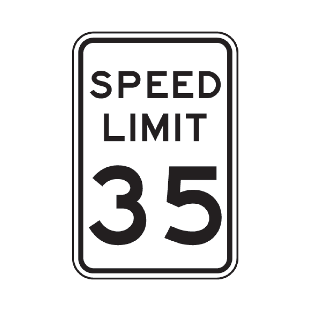 Speed Limit 35 MPH Sign
