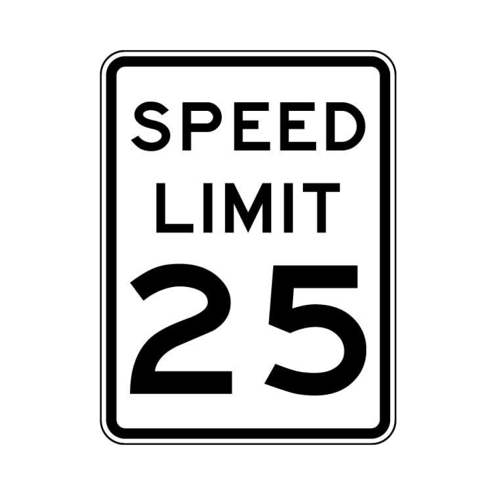 Speed Limit 25 MPH Sign