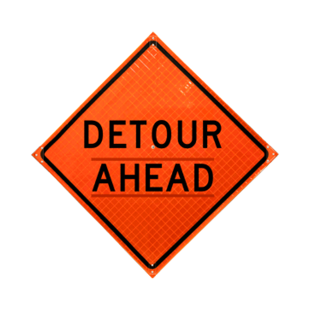 Detour Ahead Roll-Up Sign