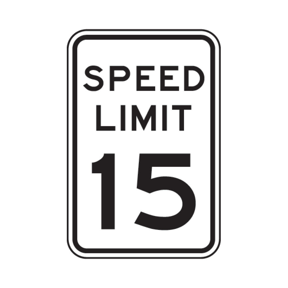 Speed Limit 15 MPH Sign