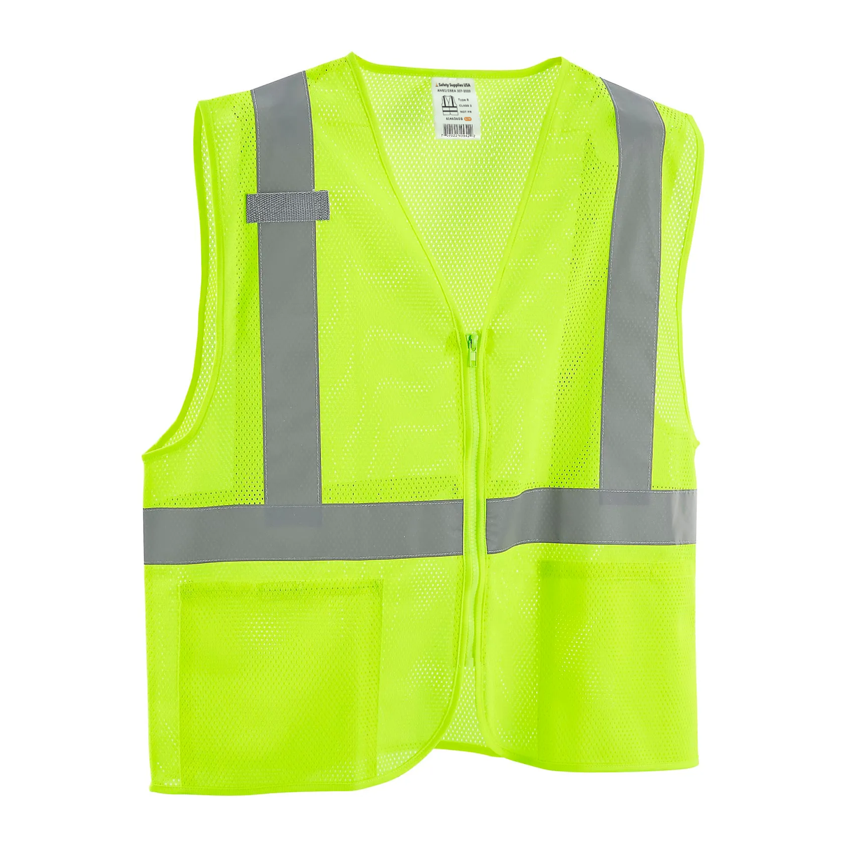 Class 2 Hi-Vis Safety Vest, 2 Pockets, Mesh