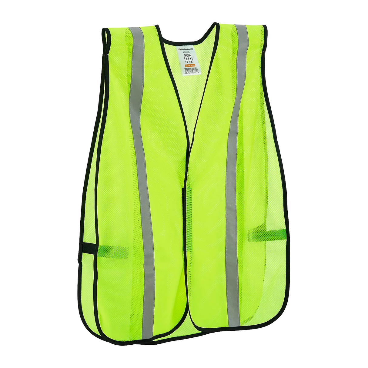 Hi-Vis Safety Vest, 1" Reflective Strips, Mesh