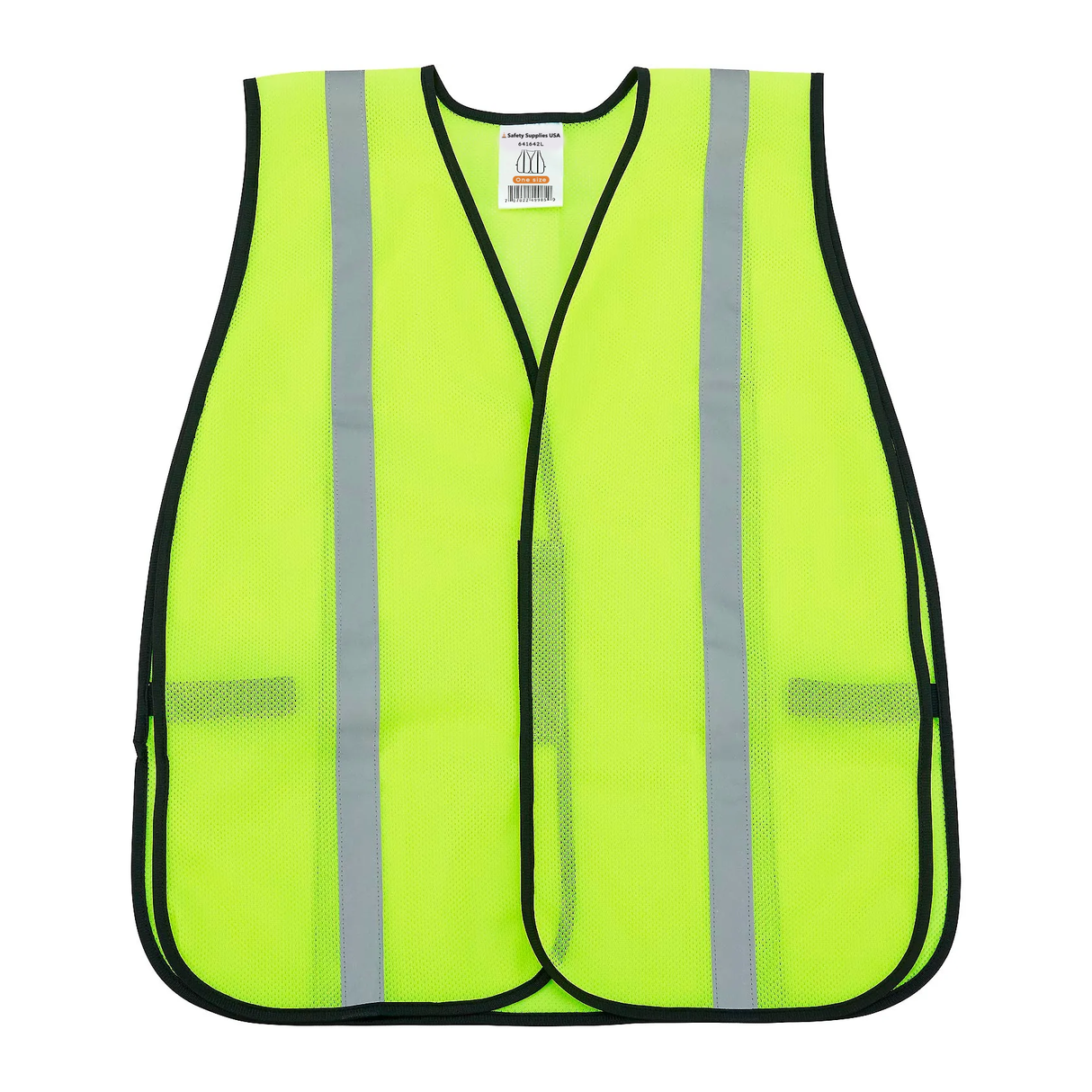Hi-Vis Safety Vest, 1" Reflective Strips, Mesh