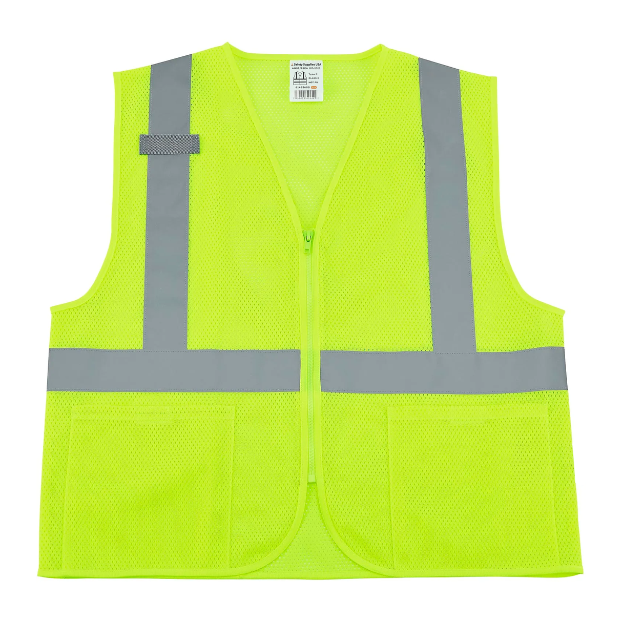 Class 2 Hi-Vis Safety Vest, 2 Pockets, Mesh