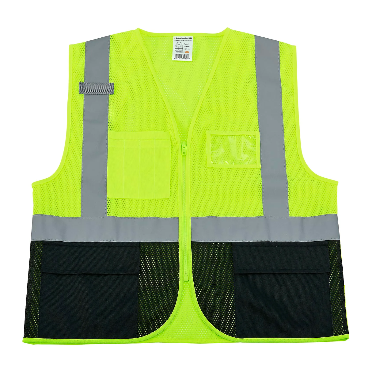 Class 2 Hi-Vis Safety Vest, 3 Pockets, Mesh