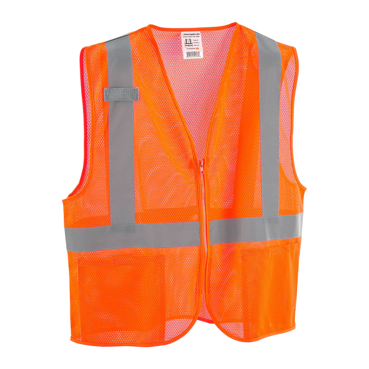 Class 2 Hi-Vis Safety Vest, 2 Pockets, Mesh