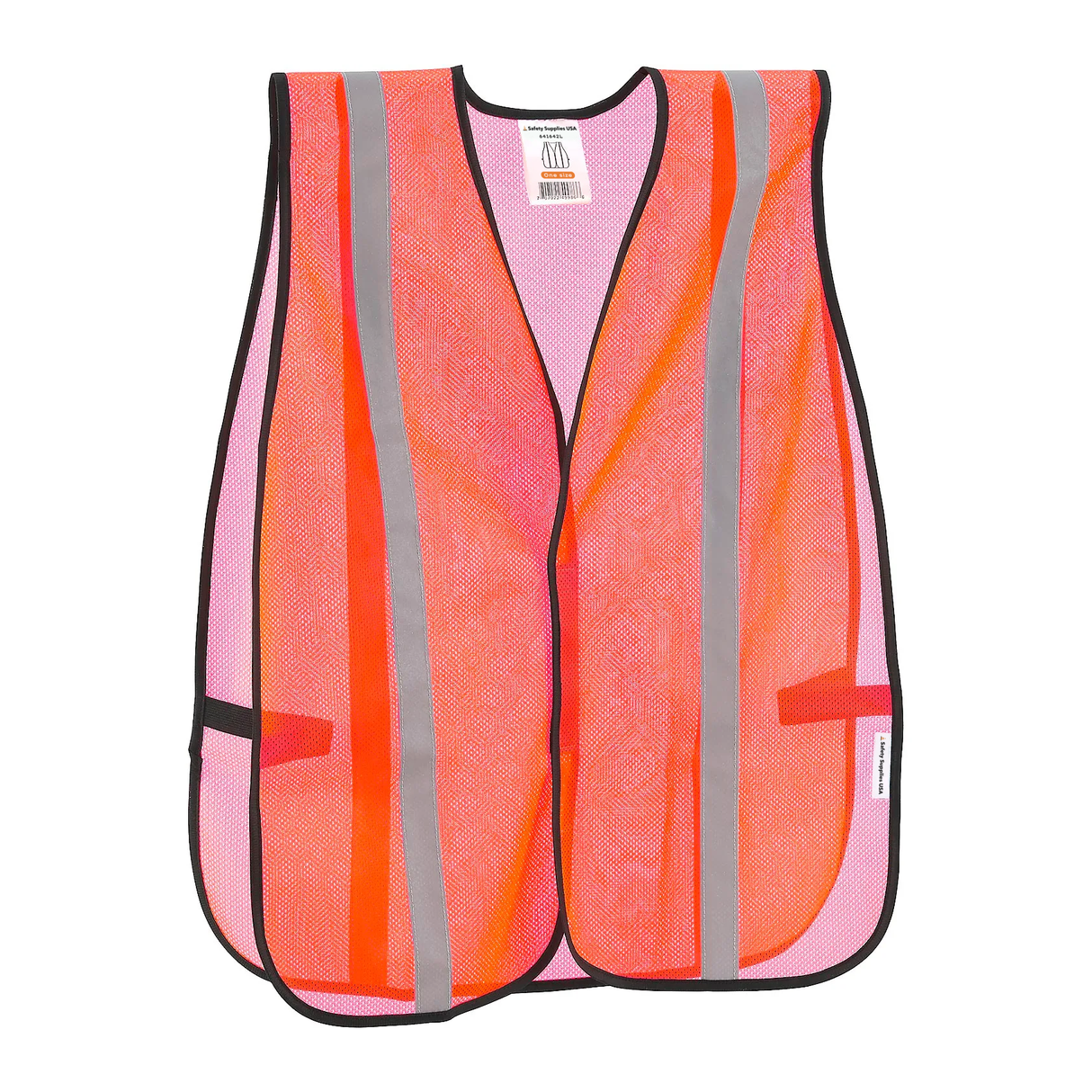 Hi-Vis Safety Vest, 1" Reflective Strips, Mesh