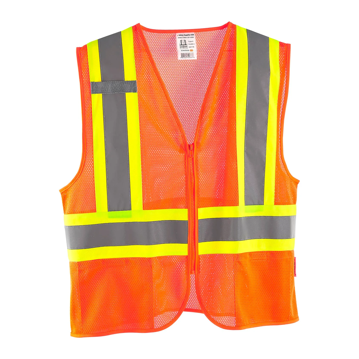 Class 2 Hi-Vis Safety Vest, 2 Pockets, Two-Tone, Mesh