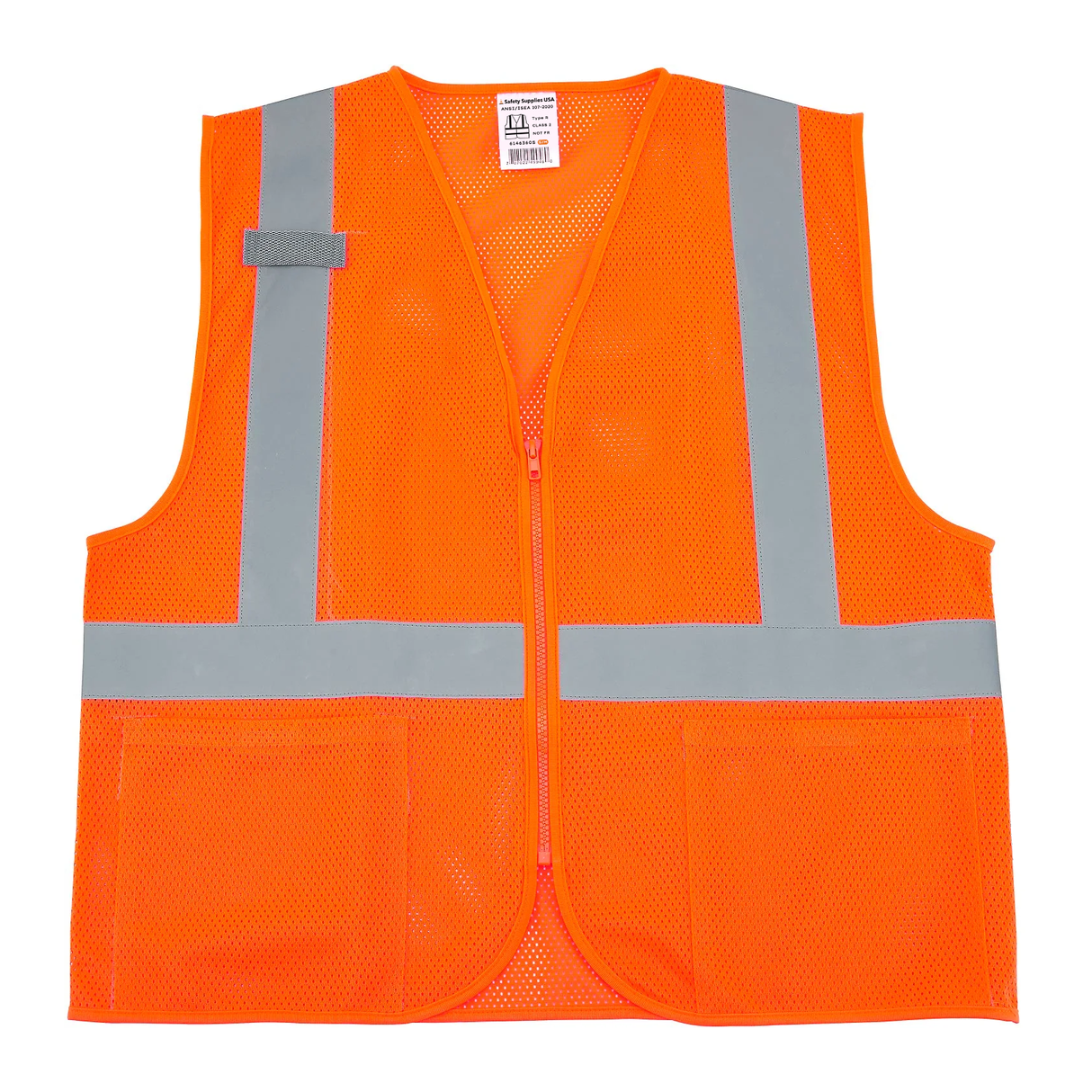 Class 2 Hi-Vis Safety Vest, 2 Pockets, Mesh