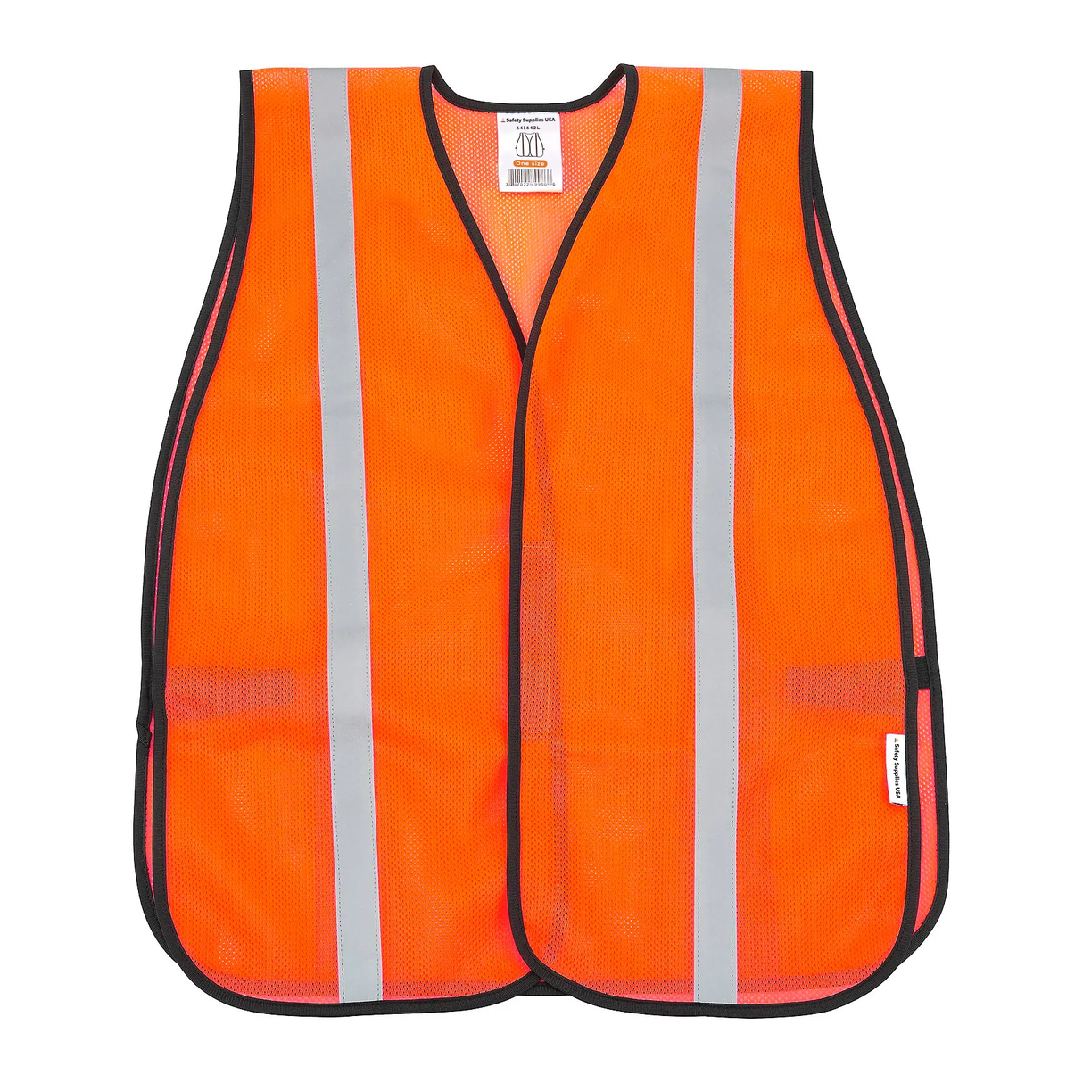 Hi-Vis Safety Vest, 1" Reflective Strips, Mesh