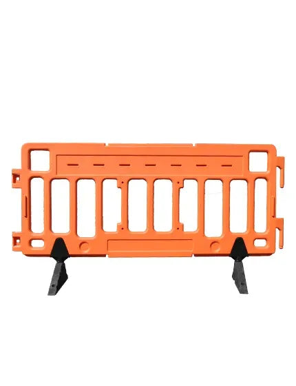 76" Interlocking Pedestrian Barricade with Reflective Sheeting – ADA-Compliant, Stackable Plastic Barrier