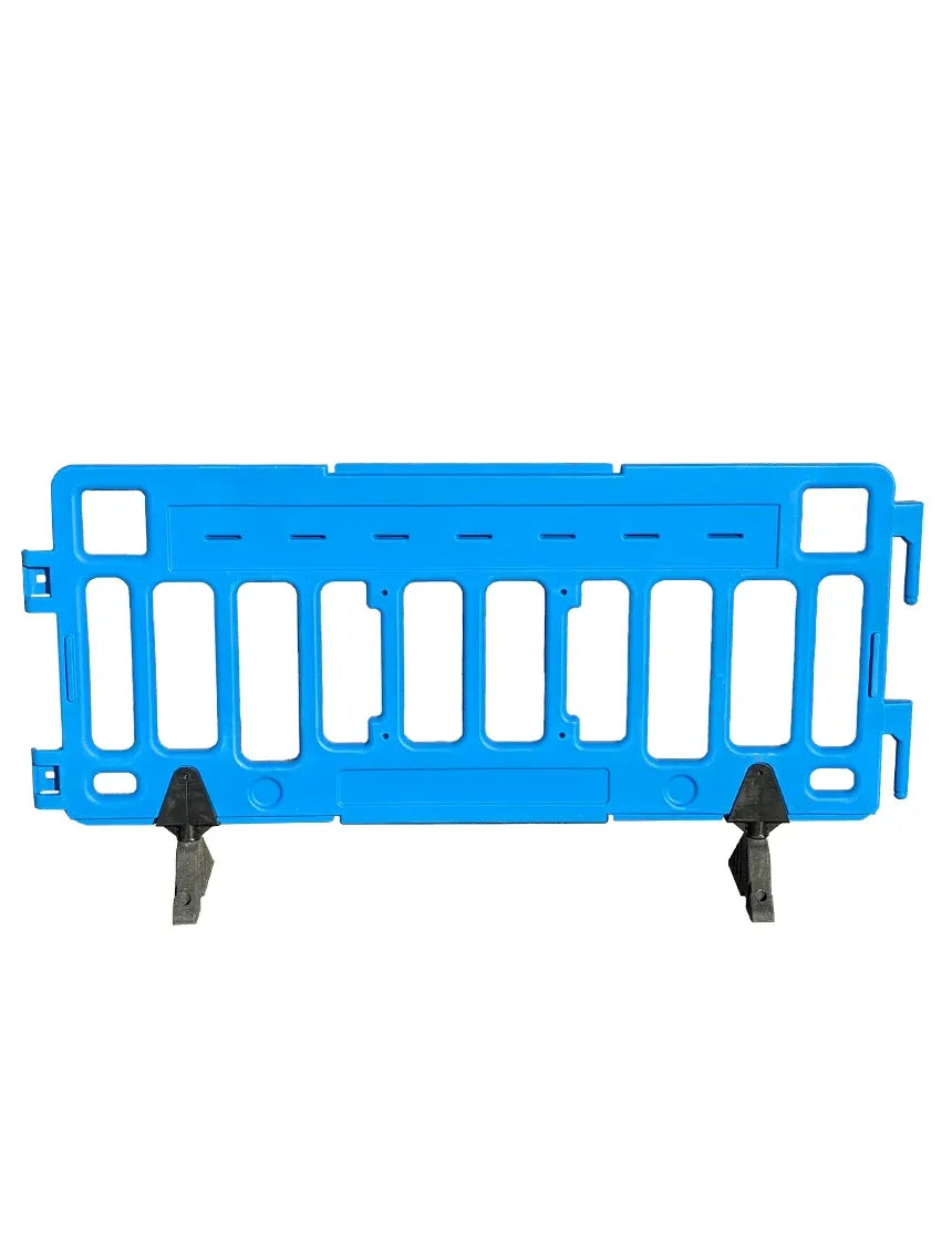 76" Interlocking Pedestrian Barricade with Reflective Sheeting – ADA-Compliant, Stackable Plastic Barrier