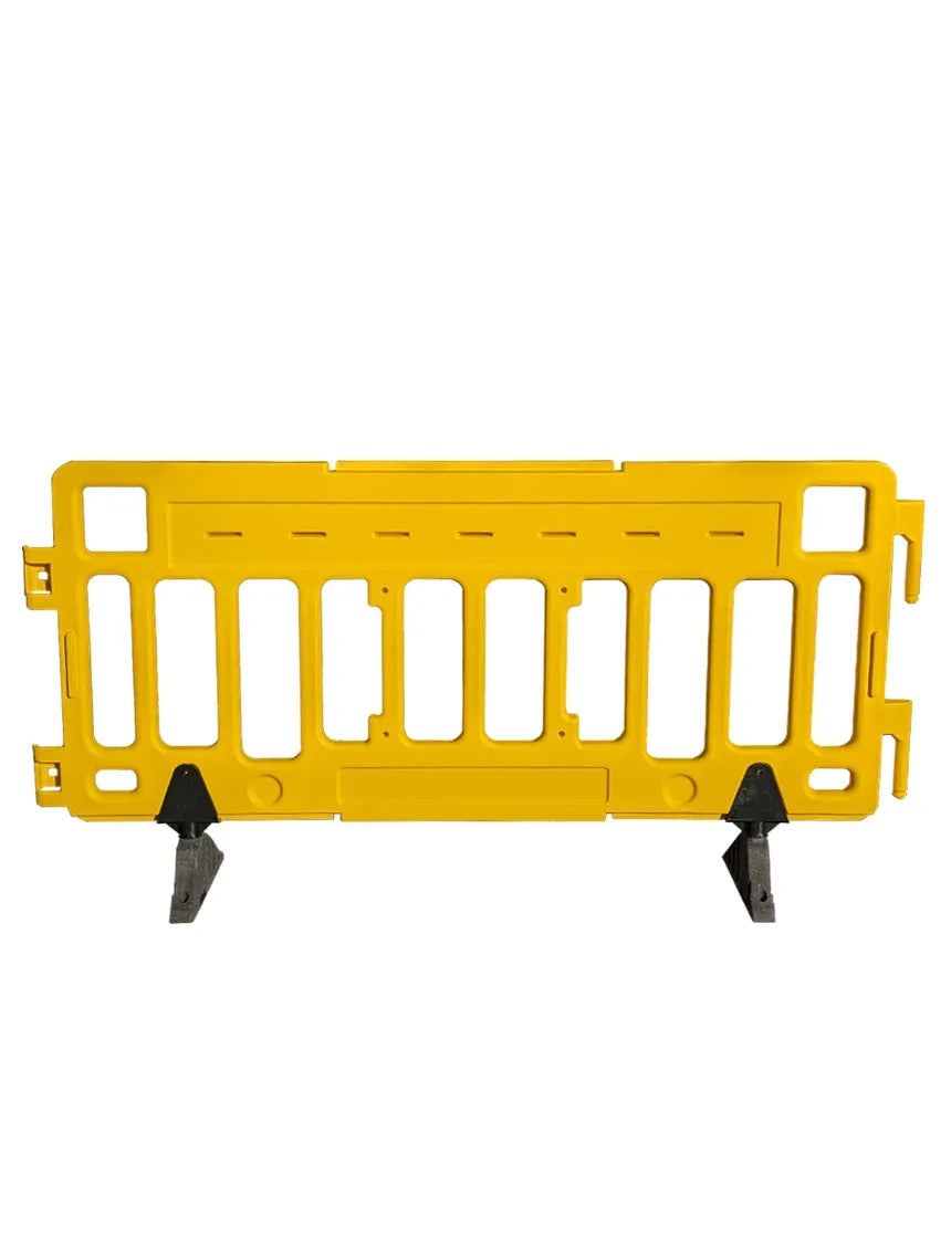 76" Interlocking Pedestrian Barricade with Reflective Sheeting – ADA-Compliant, Stackable Plastic Barrier