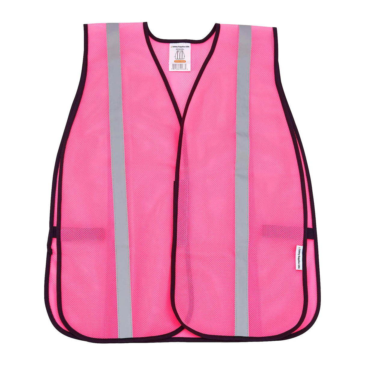Hi-Vis Safety Vest, 1" Reflective Strips, Mesh