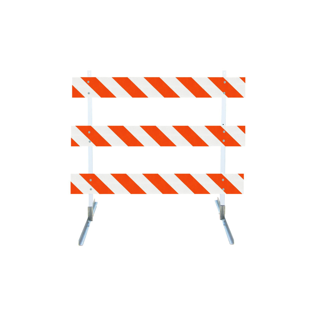 Power Post Type III Barricade with Angle Iron Feet