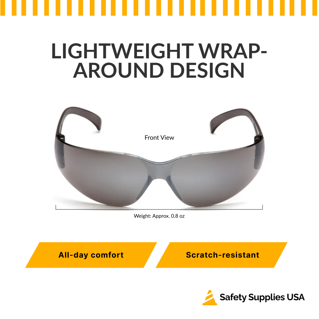 Pyramex S4170S Intruder Safety Glasses – Silver Mirror Lens & Frame, UV Protection, ANSI Z87.1 Rated