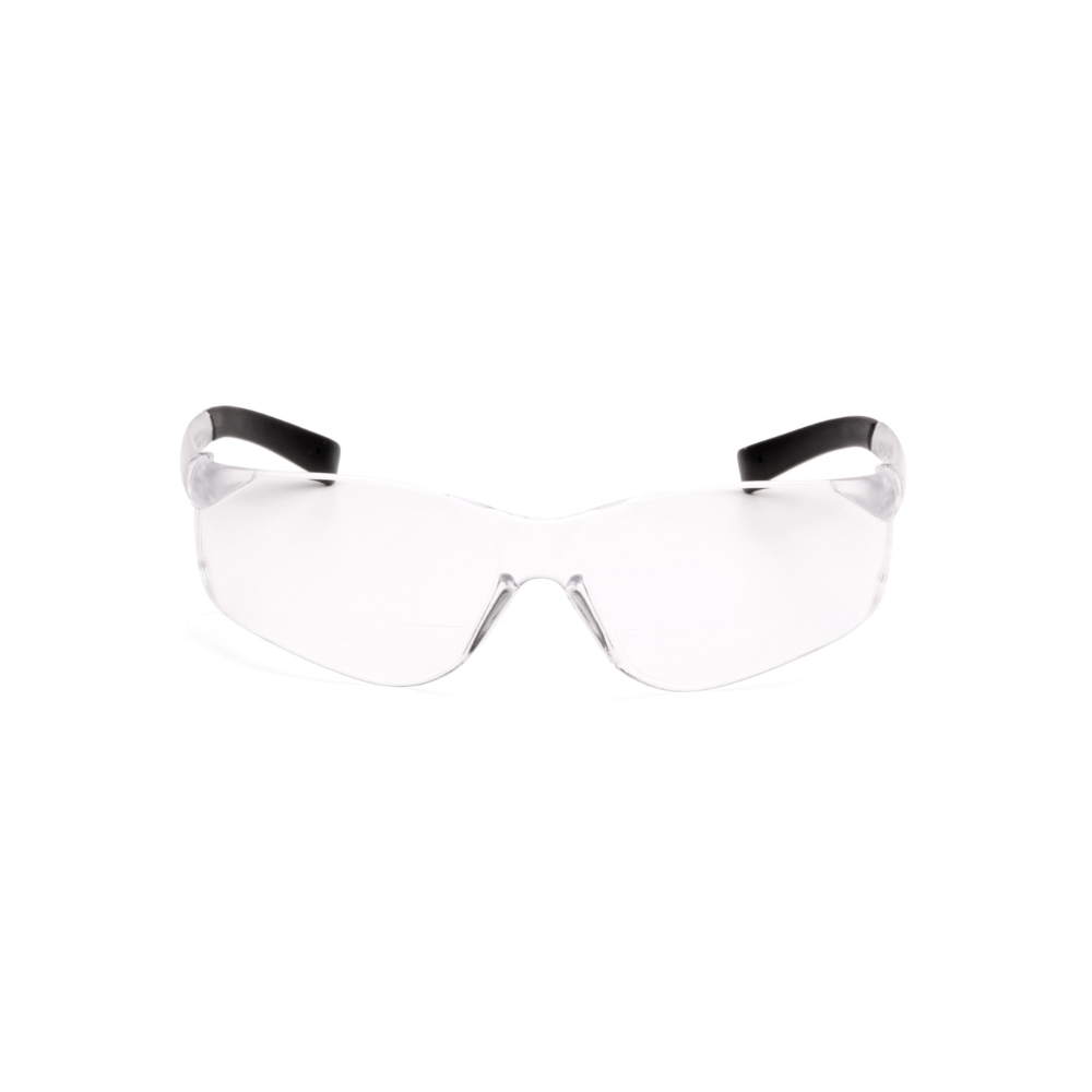 Pyramex S2510R20 Clear +2.0 Bifocal Safety Reader Glasses (6-Pack) – Wraparound Protective Eyewear for Work & Reading